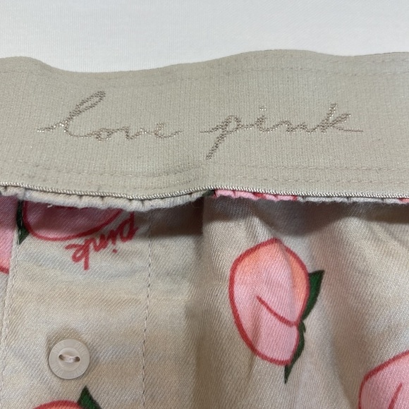 PINK | Flannel Boxy Fold-over Peach Print Pajama Shorts - Picture 2 of 9